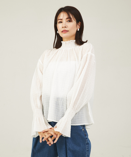 abahouse mavie（アバハウスマヴィ）の「シアーシャーリングブラウス（シャツ/ブラウス・レディース・レモンイエロー/ホワイト/ブラック・フリー）」の14枚目の写真