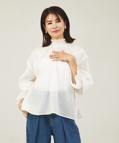 abahouse mavie（アバハウスマヴィ）の「シアーシャーリングブラウス（シャツ/ブラウス・レディース・レモンイエロー/ホワイト/ブラック・フリー）」の15枚目の写真