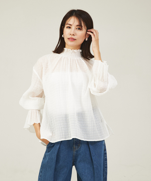 abahouse mavie（アバハウスマヴィ）の「シアーシャーリングブラウス（シャツ/ブラウス・レディース・レモンイエロー/ホワイト/ブラック・フリー）」の16枚目の写真