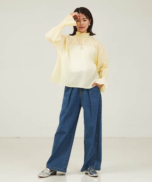 abahouse mavie（アバハウスマヴィ）の「シアーシャーリングブラウス（シャツ/ブラウス・レディース・レモンイエロー/ホワイト/ブラック・フリー）」の20枚目の写真