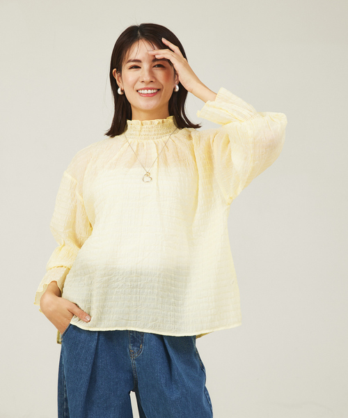 abahouse mavie（アバハウスマヴィ）の「シアーシャーリングブラウス（シャツ/ブラウス・レディース・レモンイエロー/ホワイト/ブラック・フリー）」の22枚目の写真