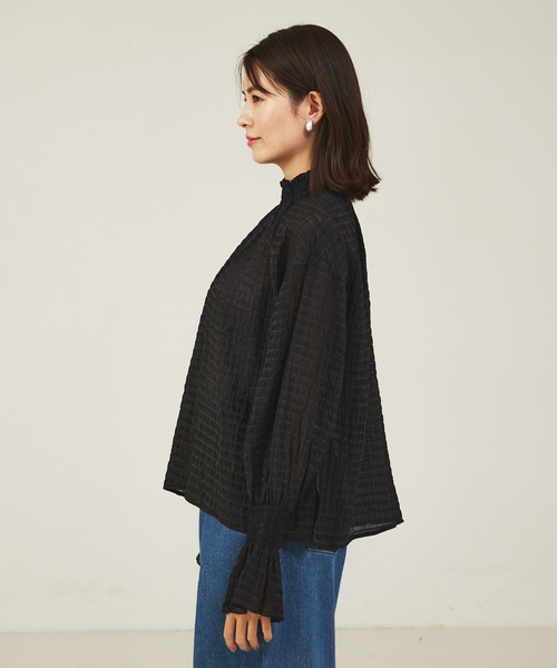 abahouse mavie（アバハウスマヴィ）の「シアーシャーリングブラウス（シャツ/ブラウス・レディース・レモンイエロー/ホワイト/ブラック・フリー）」の7枚目の写真