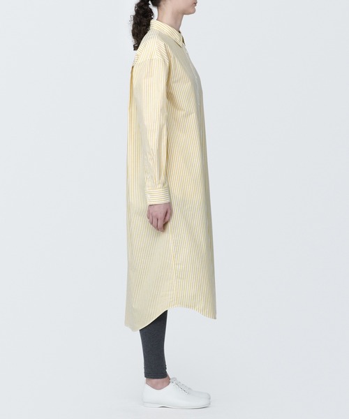 セール】婦人 洗いざらし ブロードレギュラーカラー長袖ワンピース