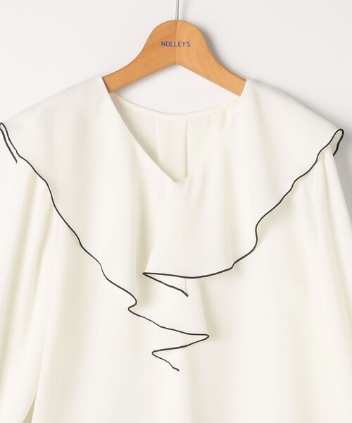 NOLLEY’S（ノーリーズ）の「ストレッチジョーゼットラッフル衿配色ブラウス（シャツ/ブラウス・レディース・オフホワイト・38/36）」の22枚目の写真