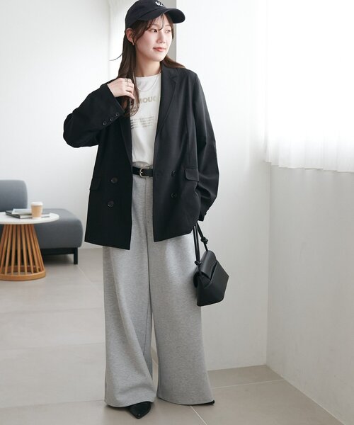 DISCOAT（ディスコート）の「テックリネンシャツジャケット《WEB限定カラーあり》（テーラードジャケット・レディース・チャコールグレー/ライトグレー/グレイッシュベージュ/ブラック/ブラウン・LARGE/MEDIUM）」の11枚目の写真