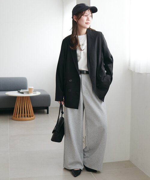 DISCOAT（ディスコート）の「テックリネンシャツジャケット《WEB限定カラーあり》（テーラードジャケット・レディース・チャコールグレー/ライトグレー/グレイッシュベージュ/ブラック/ブラウン・LARGE/MEDIUM）」の13枚目の写真