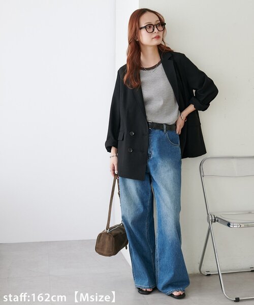 DISCOAT（ディスコート）の「テックリネンシャツジャケット《WEB限定カラーあり》（テーラードジャケット・レディース・チャコールグレー/ライトグレー/グレイッシュベージュ/ブラック/ブラウン・LARGE/MEDIUM）」の20枚目の写真