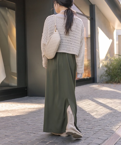 RIVE DROITE（リヴドロワ）の「スクエアキャミワンピース（ワンピース・レディース・ブラック/カーキ・FREE）」の12枚目の写真