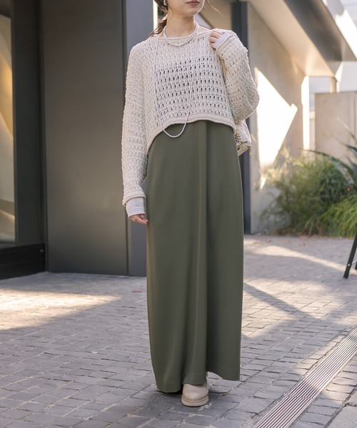 RIVE DROITE（リヴドロワ）の「スクエアキャミワンピース（ワンピース・レディース・ブラック/カーキ・FREE）」の8枚目の写真