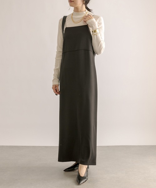 RIVE DROITE（リヴドロワ）の「スクエアキャミワンピース（ワンピース・レディース・ブラック/カーキ・FREE）」の9枚目の写真