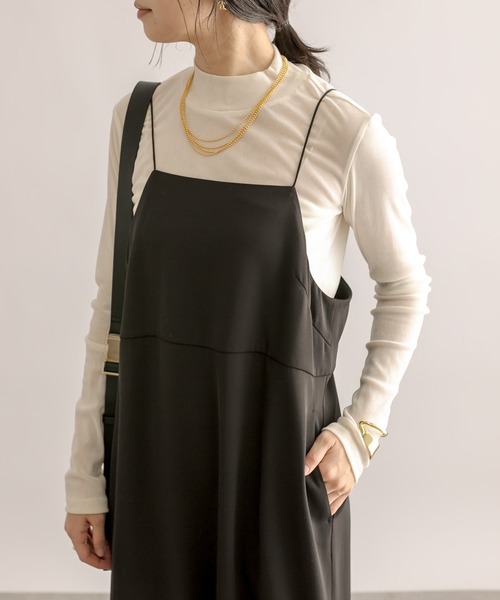 RIVE DROITE（リヴドロワ）の「スクエアキャミワンピース（ワンピース・レディース・ブラック/カーキ・FREE）」の6枚目の写真