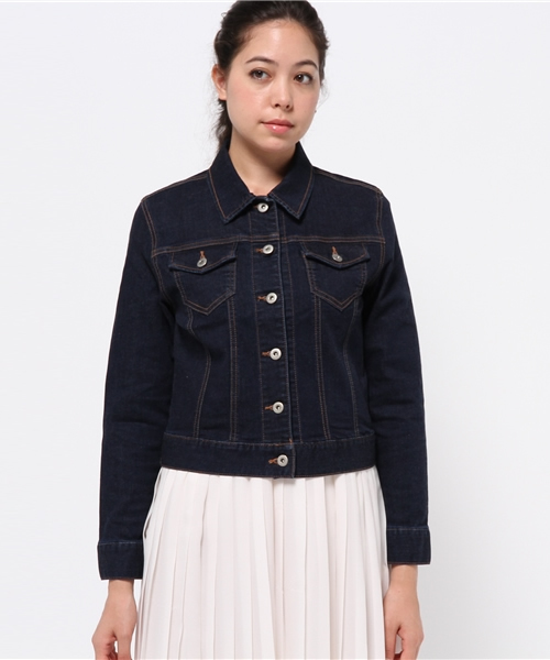 NATURAL BEAUTY BASIC（ナチュラルビューティーベーシック）の「Ｇジャン（デニムジャケット・レディース・ネイビー・MEDIUM/LARGE/SMALL）」の2枚目の写真