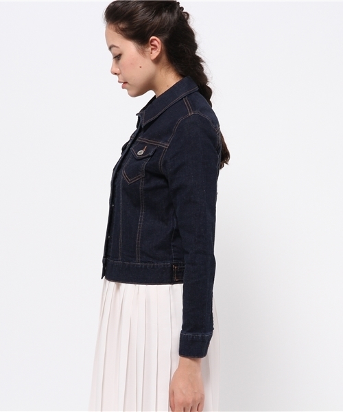 NATURAL BEAUTY BASIC（ナチュラルビューティーベーシック）の「Ｇジャン（デニムジャケット・レディース・ネイビー・MEDIUM/LARGE/SMALL）」の3枚目の写真
