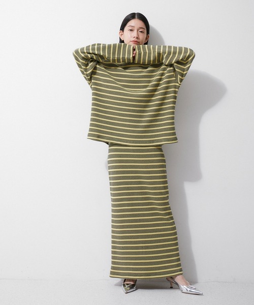 MILLER(ミラー)の「【Miller for ADAM ET ROPE'】別注WAFFLE L/S BORDER TEE(Tシャツ/カットソー・レディース・オフホワイト/グリーン系その他・FREE)」の7枚目の写真
