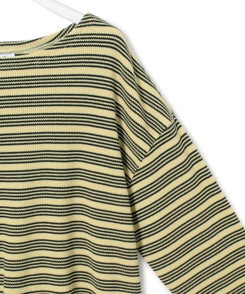 MILLER(ミラー)の「【Miller for ADAM ET ROPE'】別注WAFFLE L/S BORDER TEE(Tシャツ/カットソー・レディース・オフホワイト/グリーン系その他・FREE)」の13枚目の写真