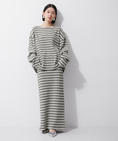 MILLER(ミラー)の「【Miller for ADAM ET ROPE'】別注WAFFLE L/S BORDER TEE(Tシャツ/カットソー・レディース・オフホワイト/グリーン系その他・FREE)」の21枚目の写真