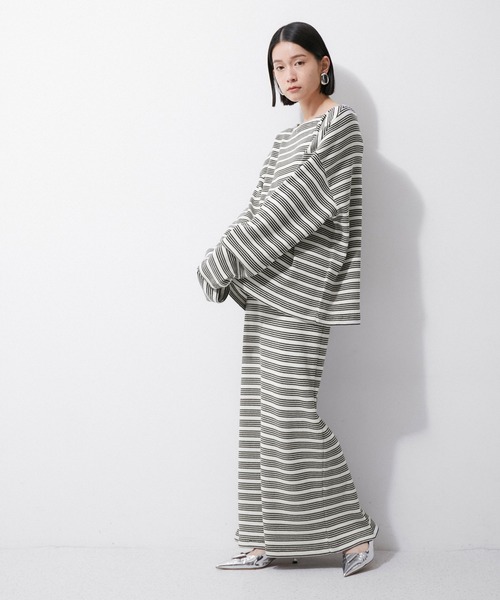 MILLER(ミラー)の「【Miller for ADAM ET ROPE'】別注WAFFLE L/S BORDER TEE(Tシャツ/カットソー・レディース・オフホワイト/グリーン系その他・FREE)」の22枚目の写真