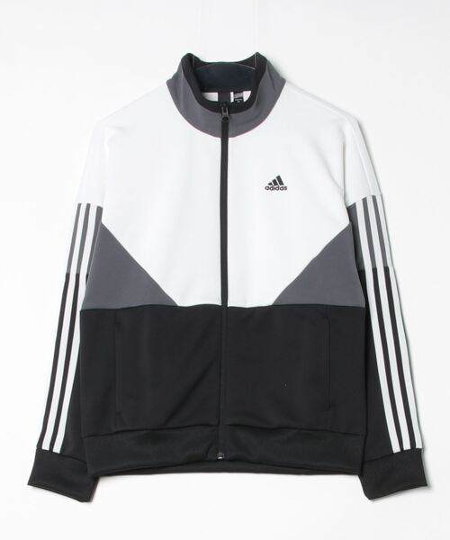adidas(アディダス)の「アディダス adidas シーズナル ルーズフィット カラーブロック ダブルニットトラックジャケット(ジャージ・レディース・ネイビー/ベビーピンク/ブラック・S/M/L/XL)」の2枚目の写真