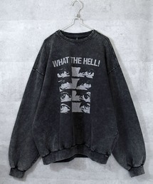 硫化染め裏毛 プリントクルーネック