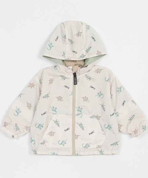 kladskap(クレードスコープ)の「恐竜リバーシブルウィンドブレーカー(マウンテンパーカー・キッズ・レッド/オリーブ・90cm/100cm/110cm/120cm/130cm/80cm)」の3枚目の写真
