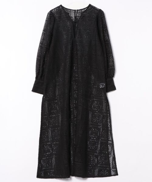 STYLEBLOCK（スタイルブロック）の「ブロックレースボリュームスリーブスリットワンピース（ワンピース・レディース・ホワイト/アイボリー/ブラック・M）」の3枚目の写真