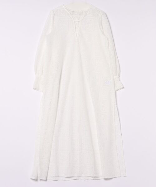 STYLEBLOCK（スタイルブロック）の「ブロックレースボリュームスリーブスリットワンピース（ワンピース・レディース・ホワイト/アイボリー/ブラック・M）」の2枚目の写真