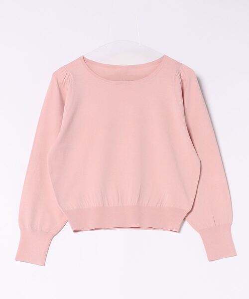 STRAWBERRY-FIELDS（ストロベリーフィールズ）の「ﾊﾞｯｸﾘﾎﾞﾝ釦ﾊﾟﾌｽﾘｰﾌﾞﾆｯﾄ（ニット/セーター・レディース・ブラック/オフホワイト/ミント/ピンク・2）」の15枚目の写真