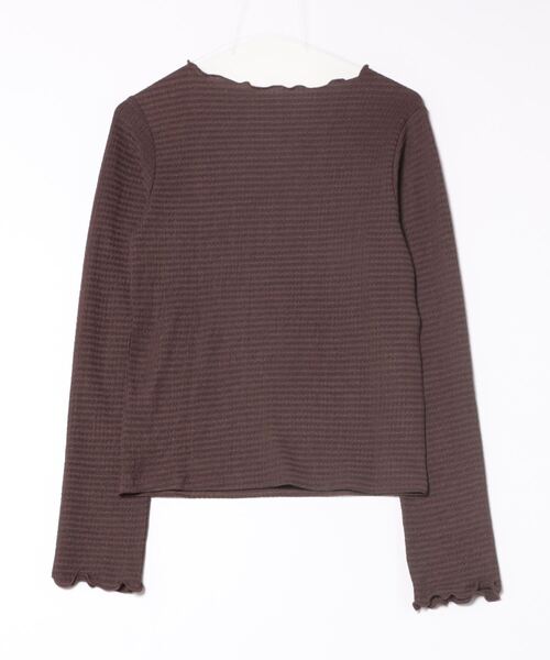 31 Sons de mode(トランテアン ソン ドゥ モード)の「カットジャガードトップス(Tシャツ/カットソー・レディース・オフホワイト/ブラウン・36)」の4枚目の写真