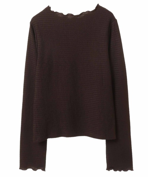 31 Sons de mode(トランテアン ソン ドゥ モード)の「カットジャガードトップス(Tシャツ/カットソー・レディース・オフホワイト/ブラウン・36)」の6枚目の写真