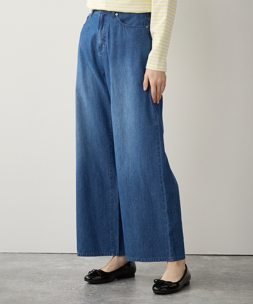 LE SOUK HOLIDAY(ルスークホリデー)の「サマーワイドデニムパンツ(デニムパンツ・レディース・ブルー/ネイビー・M/L)」の20枚目の写真