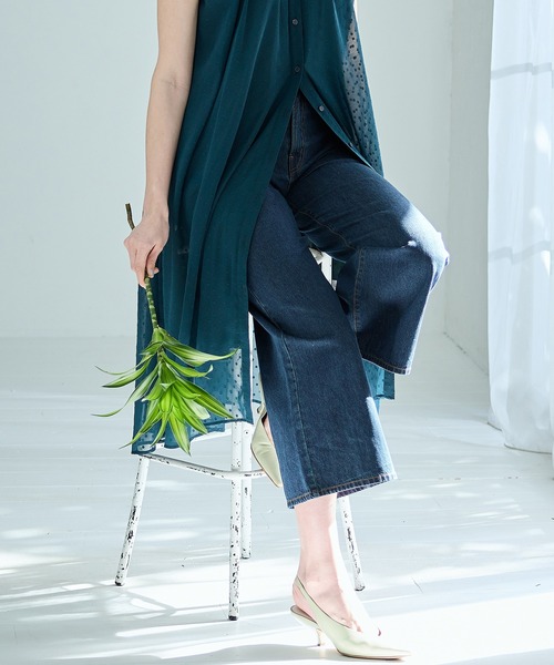 LE SOUK HOLIDAY(ルスークホリデー)の「サマーワイドデニムパンツ(デニムパンツ・レディース・ブルー/ネイビー・M/L)」の1枚目の写真