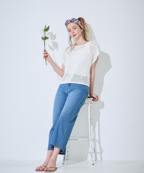 LE SOUK HOLIDAY(ルスークホリデー)の「サマーワイドデニムパンツ(デニムパンツ・レディース・ブルー/ネイビー・M/L)」の6枚目の写真