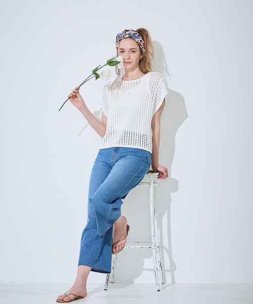 LE SOUK HOLIDAY(ルスークホリデー)の「サマーワイドデニムパンツ(デニムパンツ・レディース・ブルー/ネイビー・M/L)」の7枚目の写真