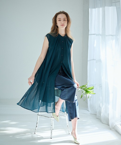 LE SOUK HOLIDAY(ルスークホリデー)の「サマーワイドデニムパンツ(デニムパンツ・レディース・ブルー/ネイビー・M/L)」の4枚目の写真