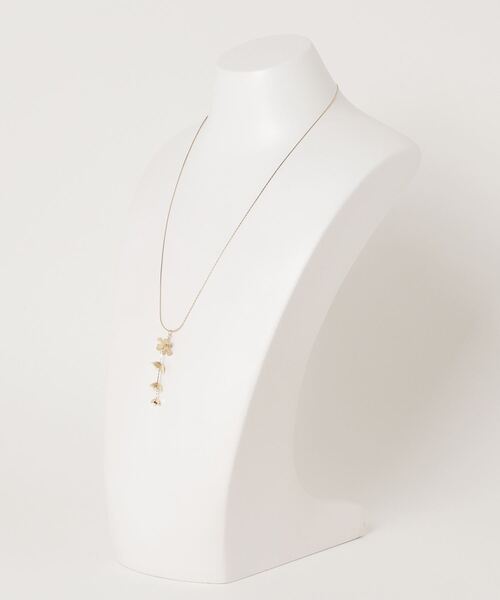 ゴールド ビーズ 花モチーフ ロングネックレス qn4623.jpg
