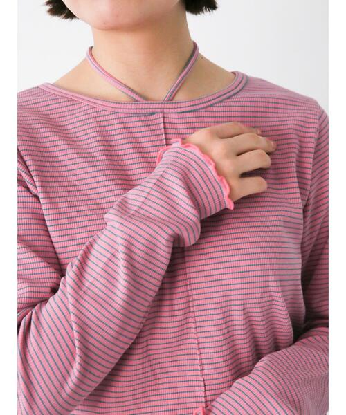 ehka sopo(エヘカソポ)の「ボーダーホルターネックカットソー(Tシャツ/カットソー・レディース・ピンク/オフホワイト/サックスブルー・F)」の3枚目の写真