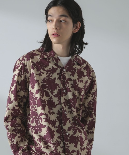 【セール】プリントタイプライターオープンカラーシャツ（シャツ/ブラウス）｜nano･universe（ナノユニバース）