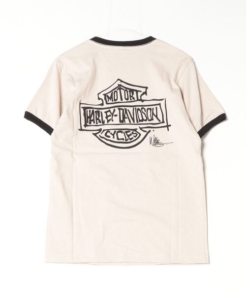 Harley-Davidson（ハーレーダビッドソン）の「Willie G(TM)スケッチ・バー＆シールド・リンガーTシャツ（Tシャツ/カットソー・メンズ・ピンク系その他・SMALL/MEDIUM/LARGE/X-LARGE）」の3枚目の写真