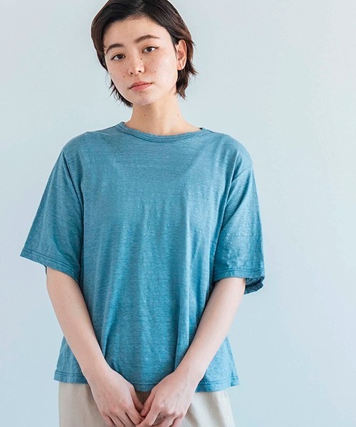 tシャツ リネン100Ｔシャツ「ドレープ」2 レディース D（ディー）の「リネン100Tシャツ＜ドレープ＞2（Tシャツ