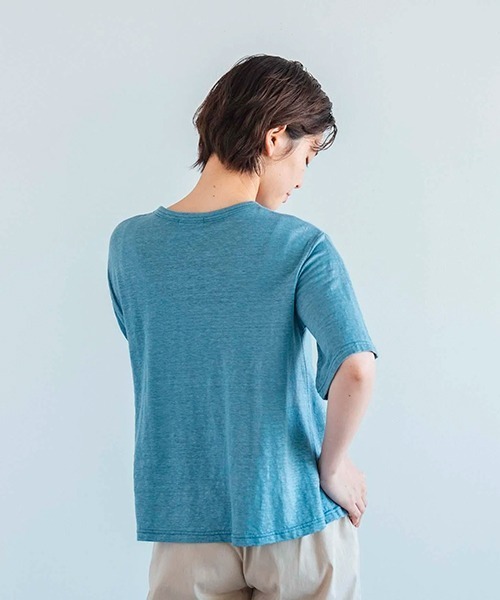 tシャツ リネン100Ｔシャツ「ドレープ」2 レディース D（ディー）の「リネン100Tシャツ＜ドレープ＞2（Tシャツ
