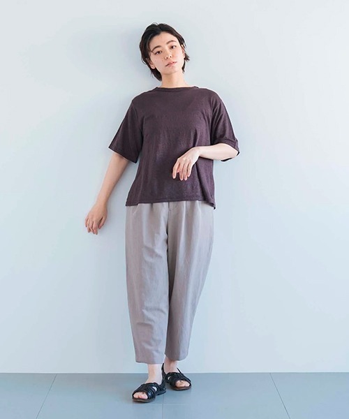 tシャツ リネン100Ｔシャツ「ドレープ」2 レディース D（ディー）の「リネン100Tシャツ＜ドレープ＞2（Tシャツ