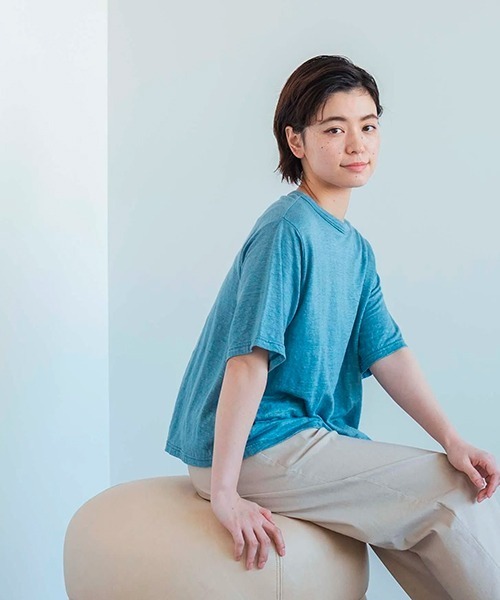 リネン100Tシャツ＜ドレープ＞2（Tシャツ/カットソー）｜D