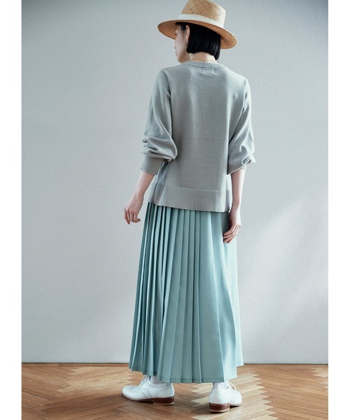 Sunny clouds（サニークラウズ）の「サニークラウズ　アシメトリープリーツスカート（スカート・レディース・ダークネイビー/ライトベージュ/ミント・LARGE/MEDIUM/NM/X-LARGE/XX-LARGE）」の8枚目の写真