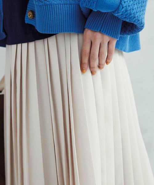 Sunny clouds（サニークラウズ）の「サニークラウズ　アシメトリープリーツスカート（スカート・レディース・ダークネイビー/ライトベージュ/ミント・LARGE/MEDIUM/NM/X-LARGE/XX-LARGE）」の18枚目の写真