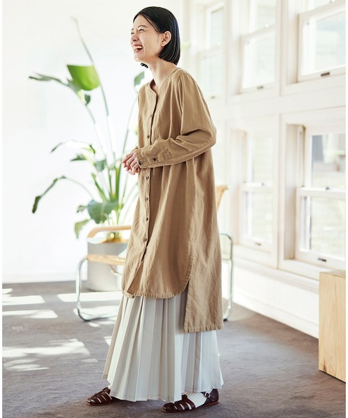 Sunny clouds（サニークラウズ）の「サニークラウズ　アシメトリープリーツスカート（スカート・レディース・ダークネイビー/ライトベージュ/ミント・LARGE/MEDIUM/NM/X-LARGE/XX-LARGE）」の5枚目の写真