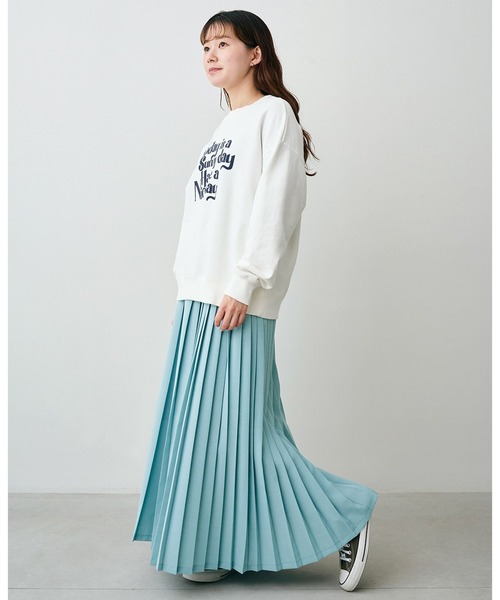 Sunny clouds（サニークラウズ）の「サニークラウズ　アシメトリープリーツスカート（スカート・レディース・ダークネイビー/ライトベージュ/ミント・LARGE/MEDIUM/NM/X-LARGE/XX-LARGE）」の22枚目の写真