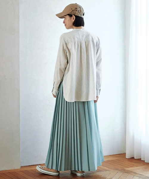 Sunny clouds（サニークラウズ）の「サニークラウズ　アシメトリープリーツスカート（スカート・レディース・ダークネイビー/ライトベージュ/ミント・LARGE/MEDIUM/NM/X-LARGE/XX-LARGE）」の10枚目の写真