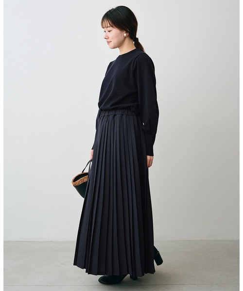 Sunny clouds（サニークラウズ）の「サニークラウズ　アシメトリープリーツスカート（スカート・レディース・ダークネイビー/ライトベージュ/ミント・LARGE/MEDIUM/NM/X-LARGE/XX-LARGE）」の16枚目の写真