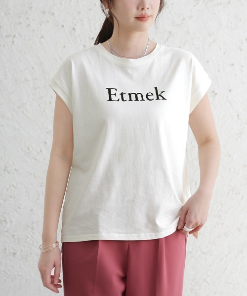Doux Belle(ドゥーベル)の「コットン英字半袖Tシャツ(Tシャツ/カットソー・レディース・ブラック/オフホワイト・MEDIUM)」の15枚目の写真