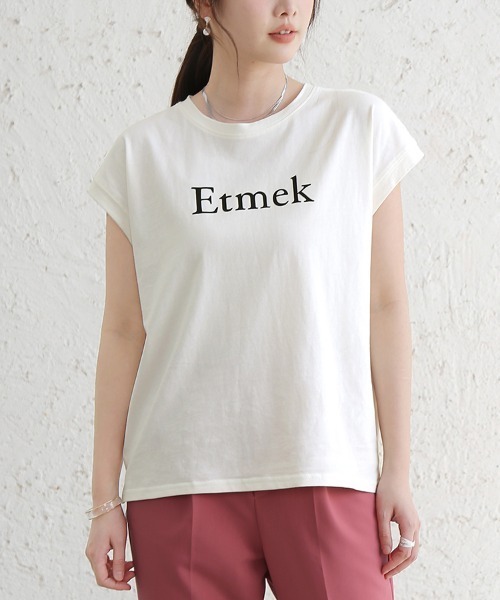 Doux Belle(ドゥーベル)の「コットン英字半袖Tシャツ(Tシャツ/カットソー・レディース・ブラック/オフホワイト・MEDIUM)」の16枚目の写真